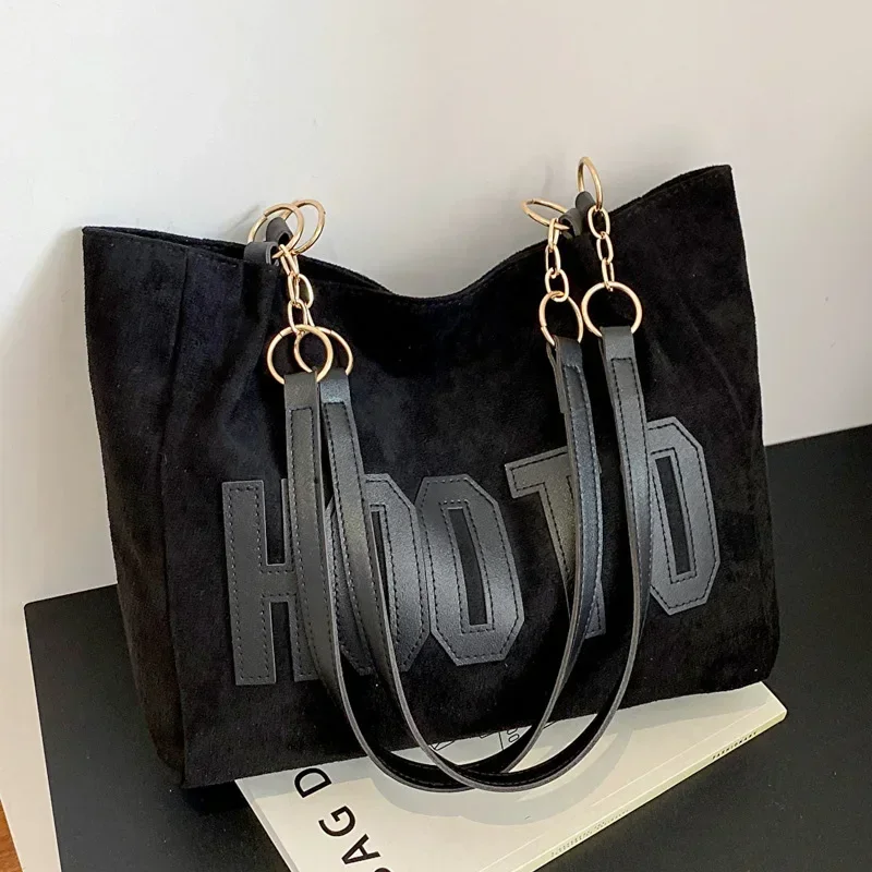 Women Hand Bags For Office - 단색 숄더백, 트렌디한 레터링 토트백, 여성용