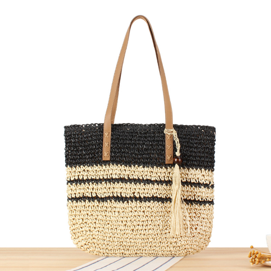 Women'S Raffia Bags - 여름 밀짚 비치 가방 Tassels 수제