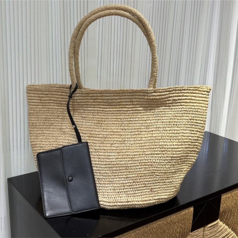 수제 천연 라피아 토트백과 양가죽 파우치, 여름 해변  - Women'S Raffia Bags 리뷰 및 가격