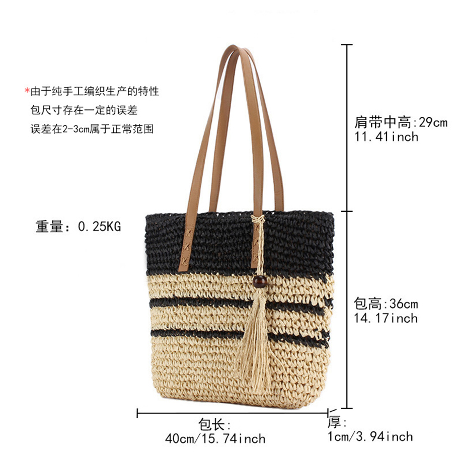 여름 밀짚 비치 가방 Tassels 수제 패치 워크 짠 - Women'S Raffia Bags 리뷰 및 가격